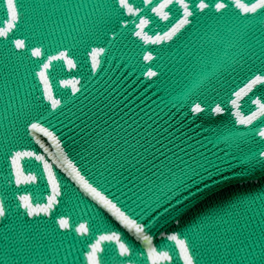 Gucci Jumbo GG Jacquard Cardigan 'Green' Men's 703943-XKCDF-3861