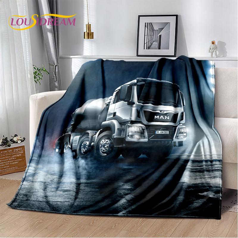 HD Man Truck Lorry 3D Printing Soft Flannel Blankets,Throw Blanket Comfortable Blanket for Picnic Beds Sofa Home Bedroom Gifts