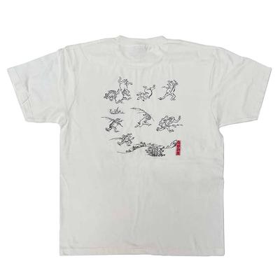T-shirt Manga Curta Choju Giga Costas e Local Japonês Marfim [Kyosuke], (Choju Giga) Estampa, XL, Algodão, Masculino Feminino, Design, Lembrança,