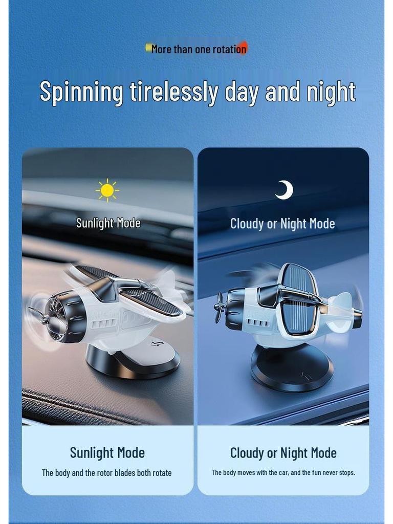Solárna rotujúca ozdoba lietadla do auta