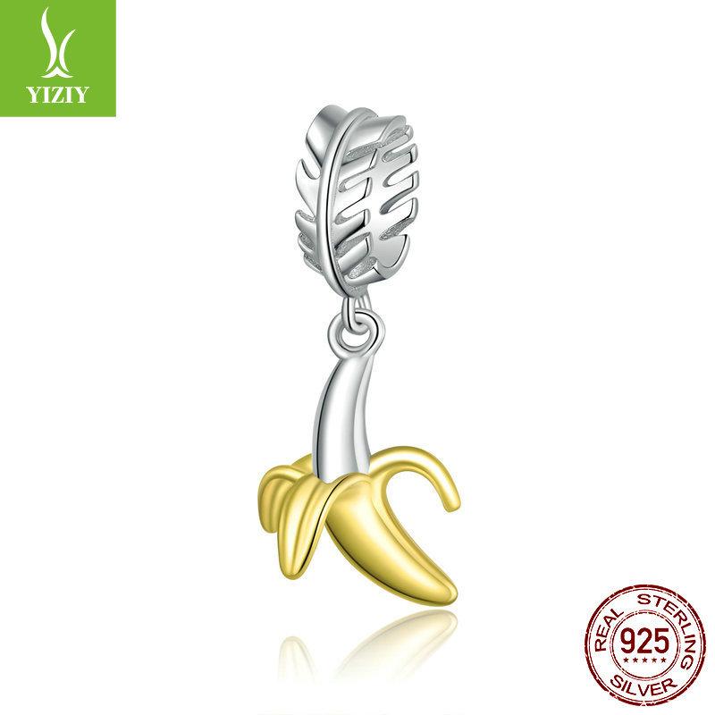 S925 Silver Colorful Fruit Loose Beads Collection Picture, Summer Pineapple Lemon Diy Bracelet Beaded Accessories