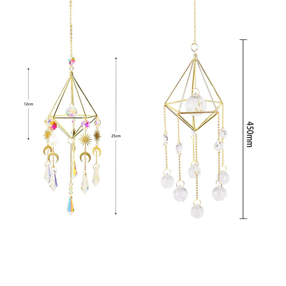 Crystal Windchimes Ornament Lighting Ball Outdoor Garden Home Wind Chime Hanging Ornament Home Decor Housewarming Gift