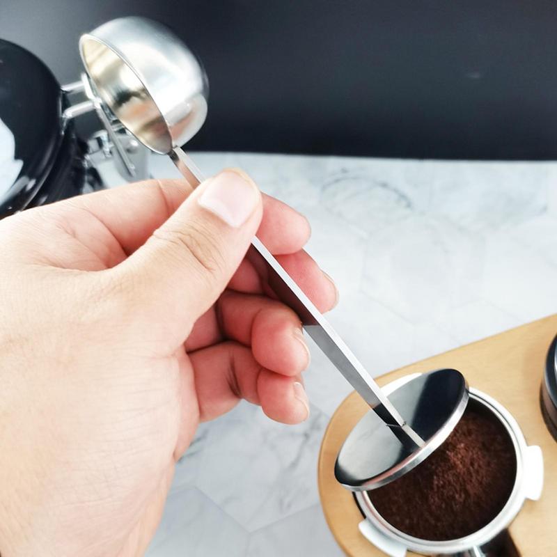 Coffee Spoon Stand Tamping Scoop Tools 2 In 1 Coffee Powder Tamper DualPurpose Coffee Scoop Coffee Bean Powder Long Hand Scoop
