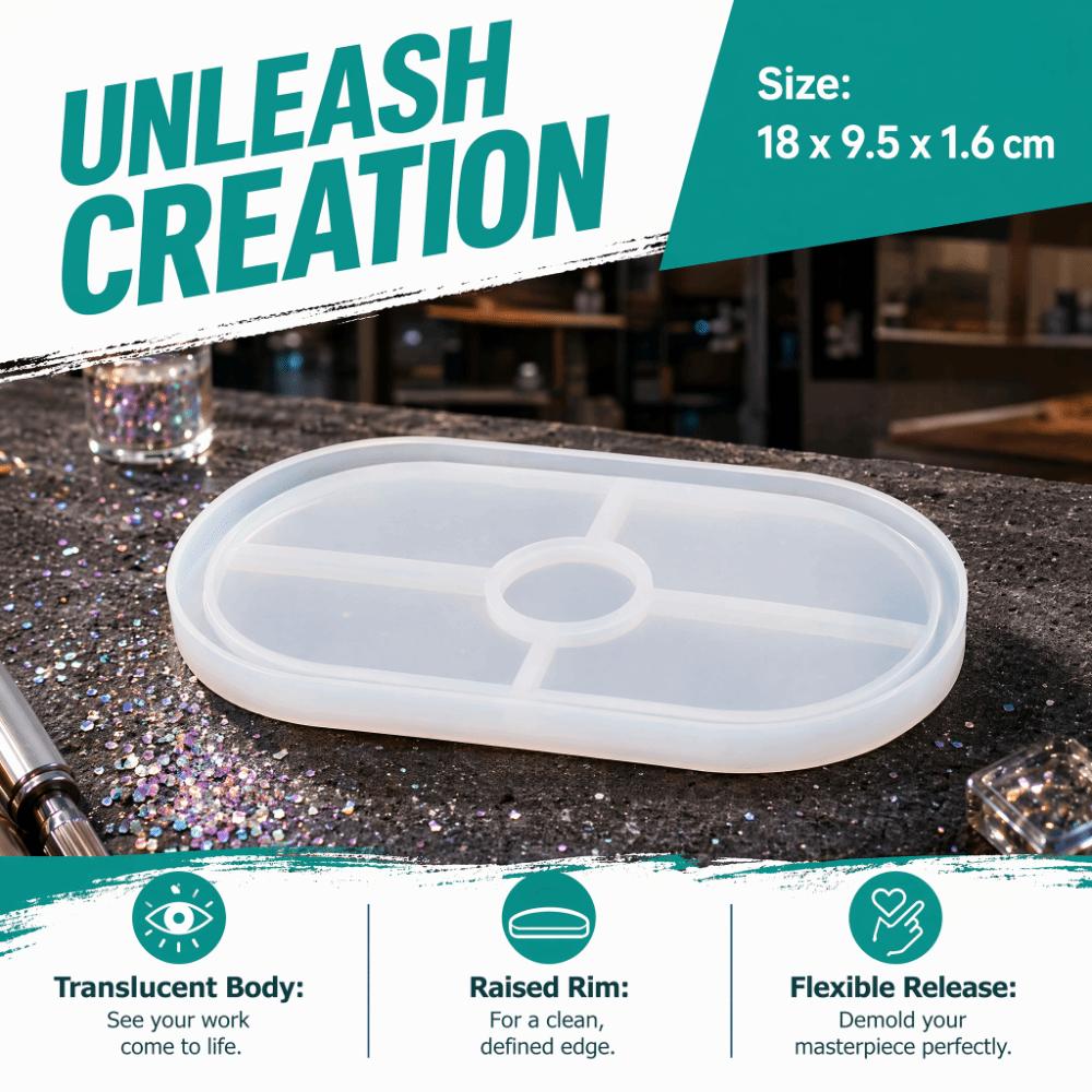 Raised Rim Silicone Tray Mold Oval Shape Epoxy Resin Mold DIY Silicone Mold  Jewelry Display Making