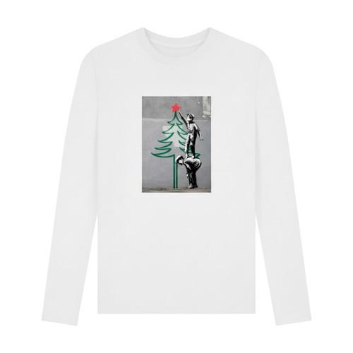 Apoh Unisex Adult Banksy Long-Sleeved Christmas T-Shirt