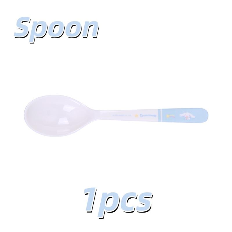 

1 шт. Посуда Sanrio Cinnamoroll, мультяшная тарелка для завтрака, защита от падения, защита от ожогов, нескользящая ручка-кружка, ложка, миска, столовые приборы с кружевом