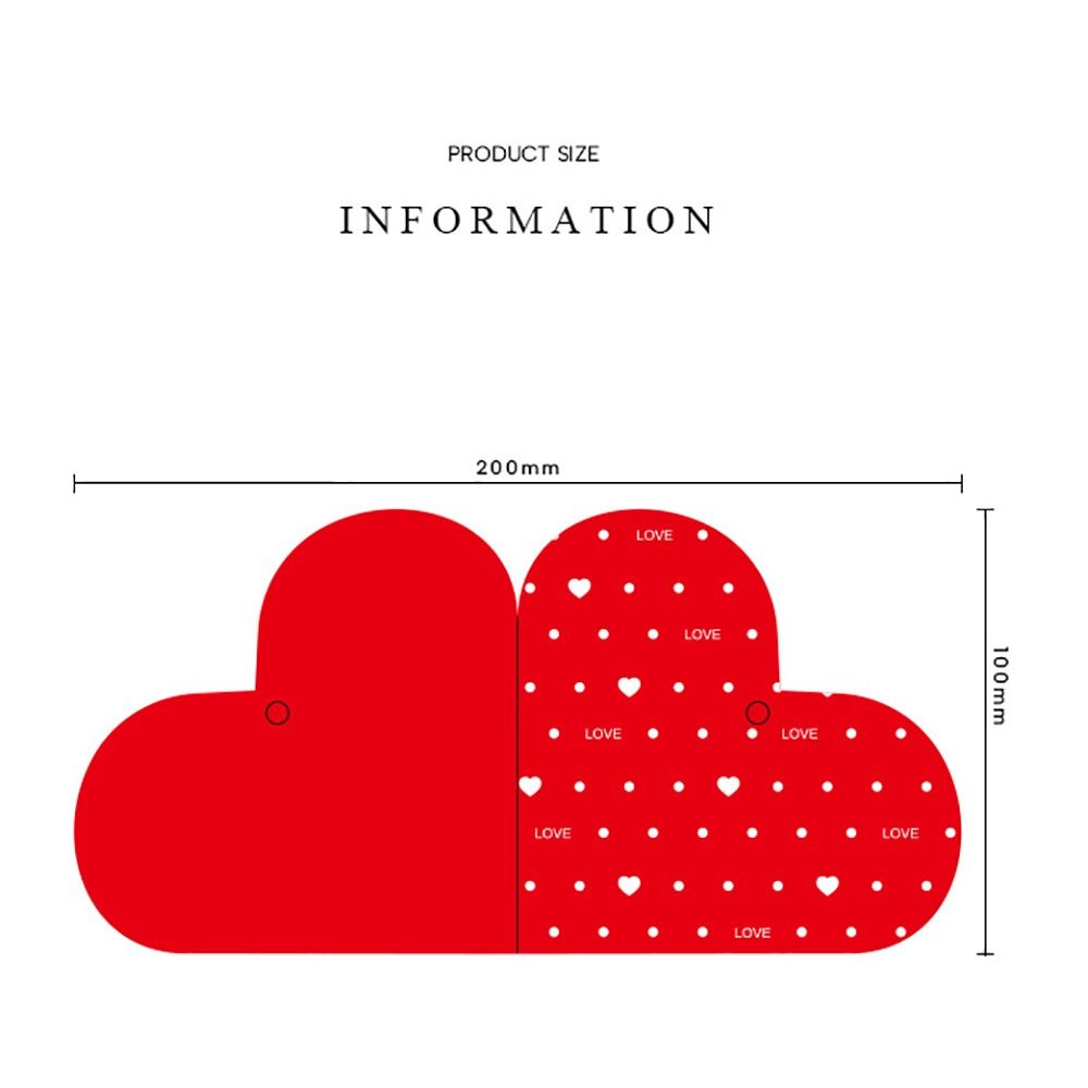 20Pcs Heart-shaped Greeting Cards Handwritten Blank Alien Love Card Can hang rope with holes Gift Card Valentine's Day