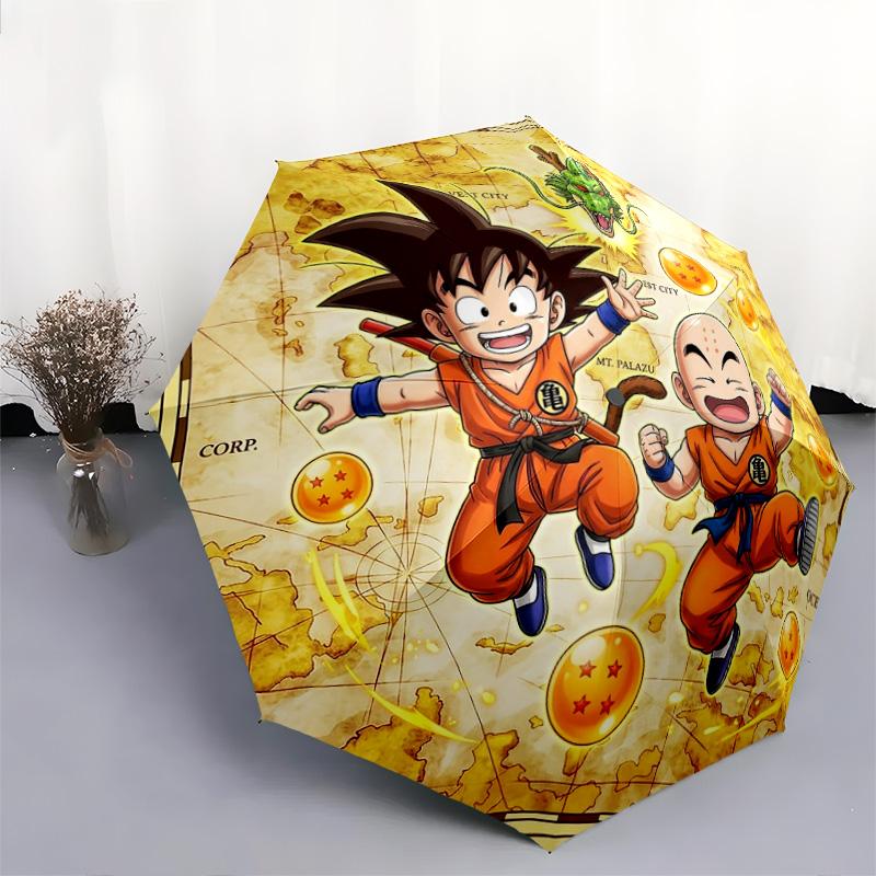 1 PC Automatic Folding Umbrella - Dragon Ball Pattern Portable Foldable Design With 8 Ribs Christmas Birthday Gifts