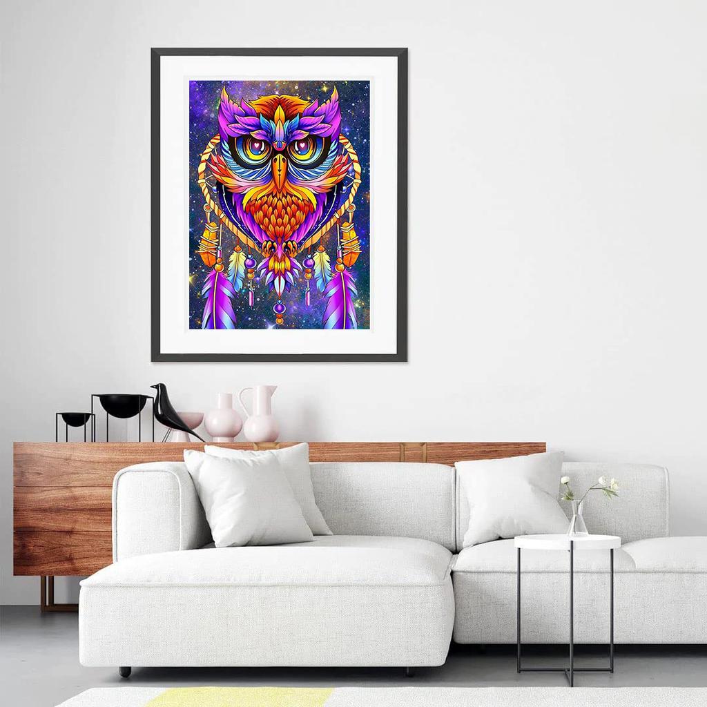 5D Diy Diamond Painting Colorful Owl Cross Stitch Set Full Diamond Embroidery Mosaic Art Picture of Rhinestones Decor Gift