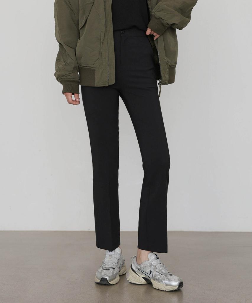 Jikeulib Secret Banding High-Waisted Spandex Black Slacks