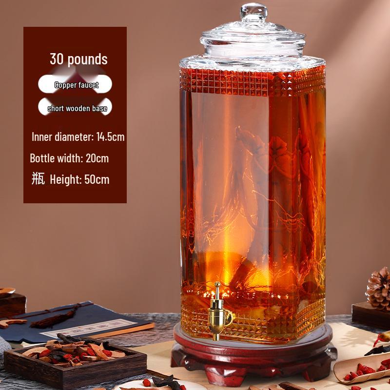 Sealed Sparkling Wine Bottle with Faucet - Household Ginseng Wine Jar & Baijiu Container