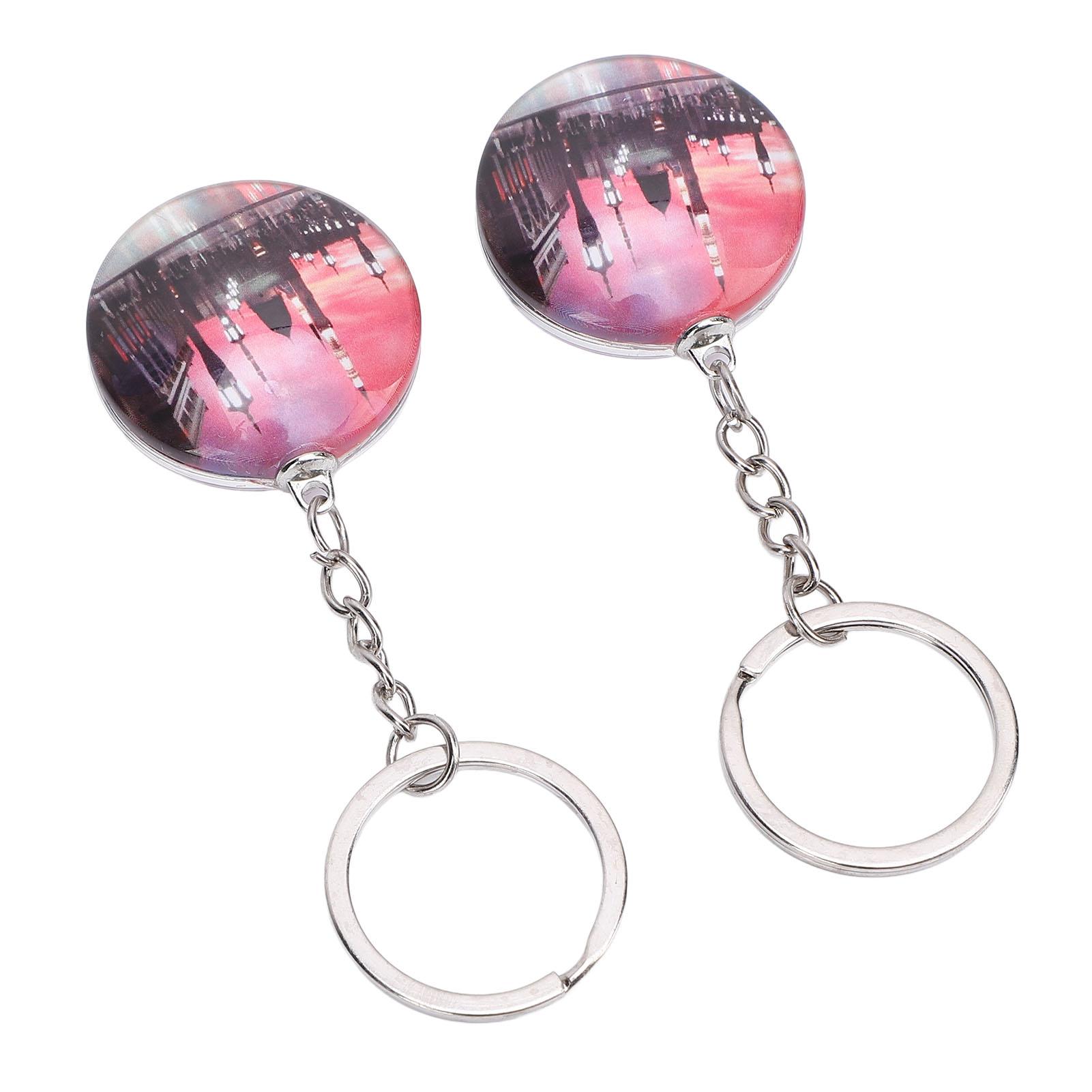 

2шт брелок с фотографией из акрила и нержавеющей стали круглой формы двухсторонний фотобрелок