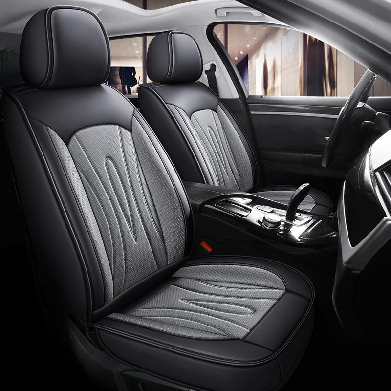 Leather 5-seater Car Seat Cover, Suitable for Sedans, SUVs, and Pickups, with Adjustable Car Accessories for The Front and Rear Seats