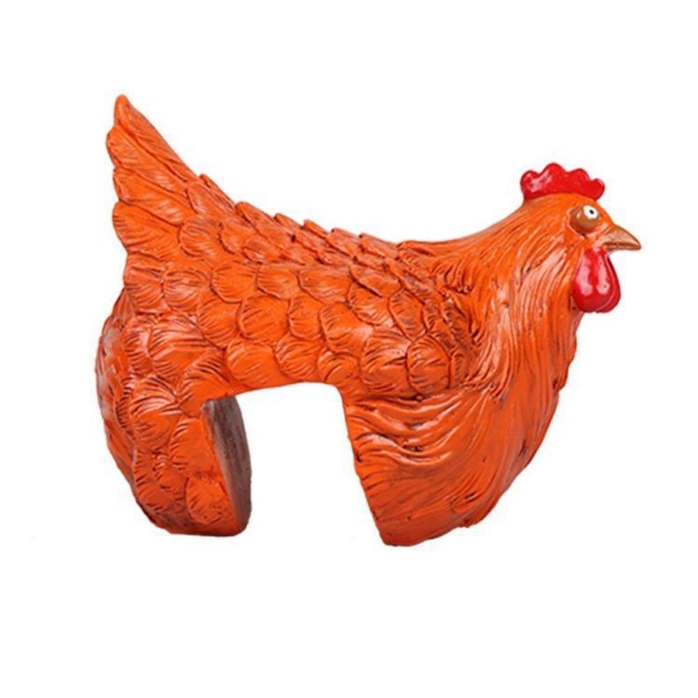 

Handicraft Hen Figurine Cartoon Garden Statue Exquisite Chicken Sculpture Fences оранжевый