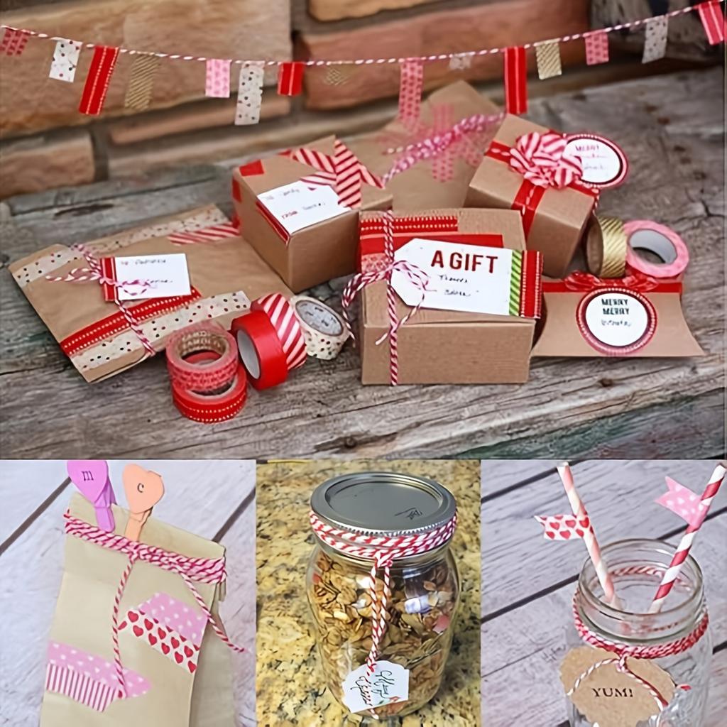 Christmas Red and White Packaging Ribbon, 100 Meters / 328 Feet Holiday Atmosphere Enhancer! Ideal for Christmas Gift Wrapping