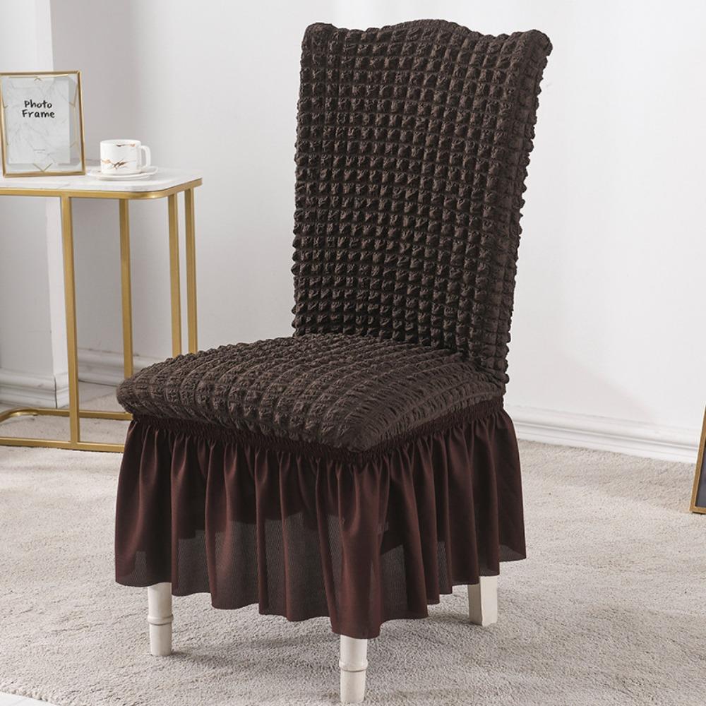 3D Bubble Lace Chair Cover Universal Stretchable Full Coverage Dining Chair Slipcover