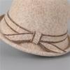 Curled Wool Mother Bucket Hat Elegant Temperament Small Face Thickened Simple Bow Warm Tide