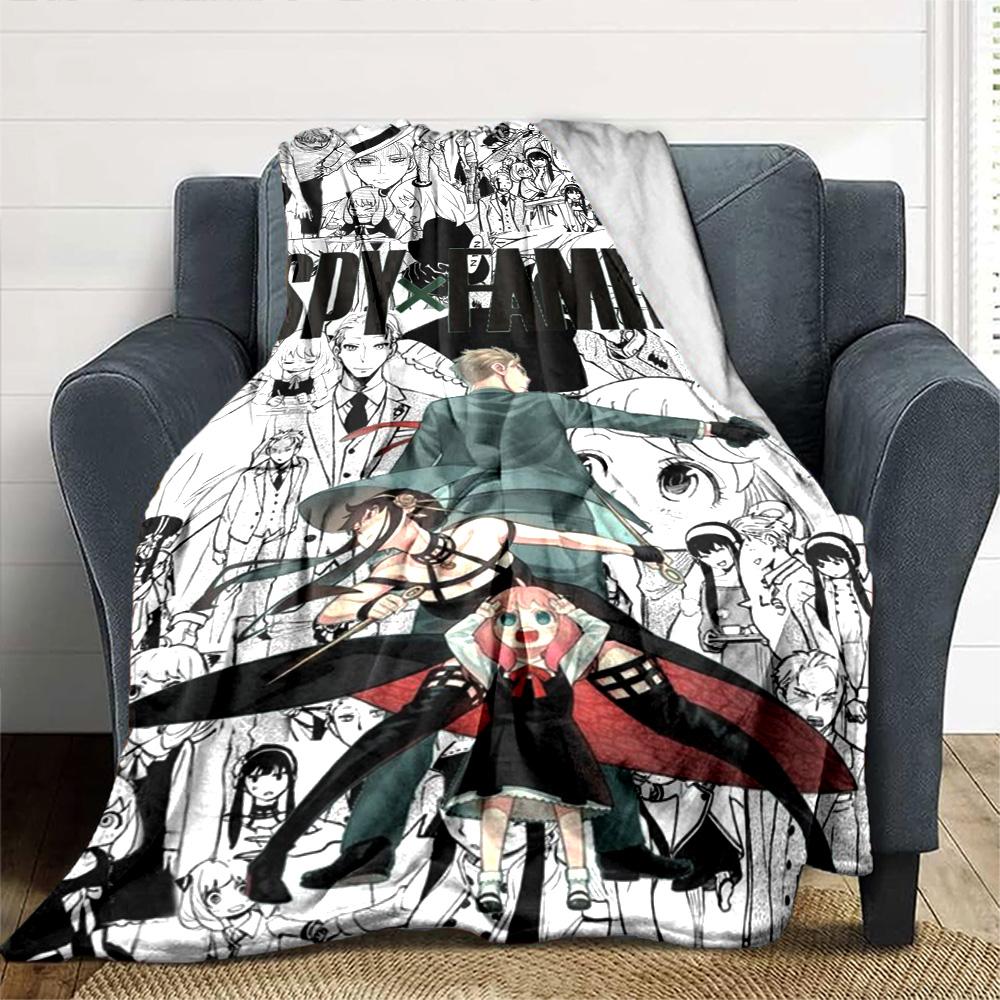 Spy X Family Print Flannel Blanket High Quality Warm Comfortable Cover for All Seasons Perfect for Gifts Home Decor