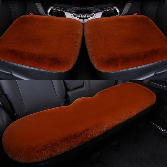 Set de 3 bucăți/set de husă de perne pentru scaunul din față, din pluș, caldă, anti-alunecare