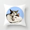 Funny Cute Cat Cushion Cover Cartoon Pets Pillows Cases for Sofa Home Decoration Pillowcase Polyester Throw Pillow Case 45*45cm