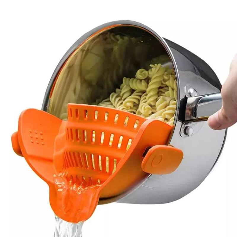 1PC Nastavitelné sítko na hrnce Silikonové kuchyňské nářadí Nábytkové příslušenství pro pánve Těstoviny proti rozlití