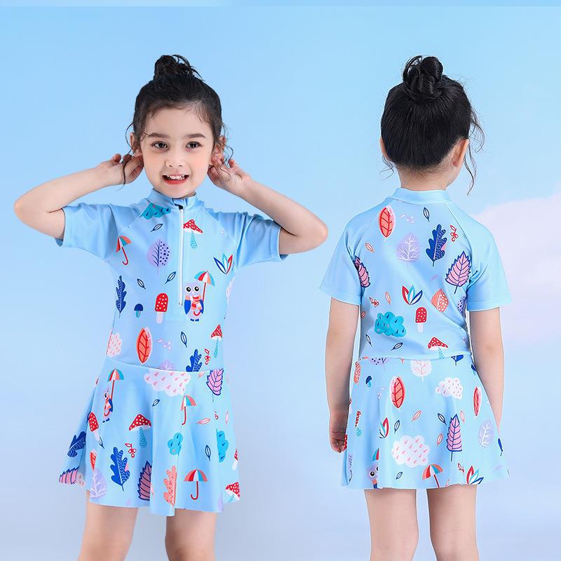 Trendy Princess Summer Swimsuit: One-piece Skirt Style for Girls