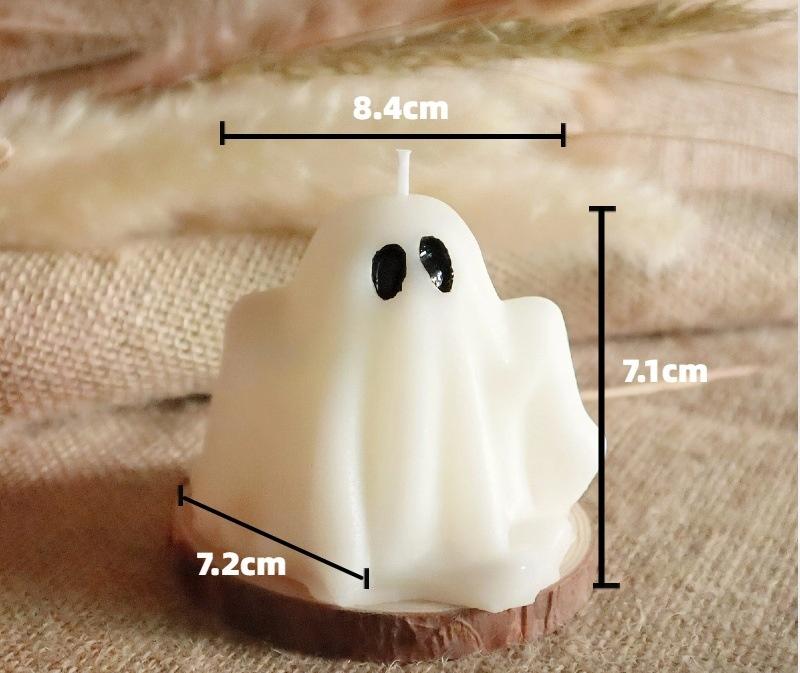 Halloween Ghost Candle Flameless Soy Wax, Pear Freesia Scented Aromatherapy Gift, Spooky Party Decorations Home Accessories