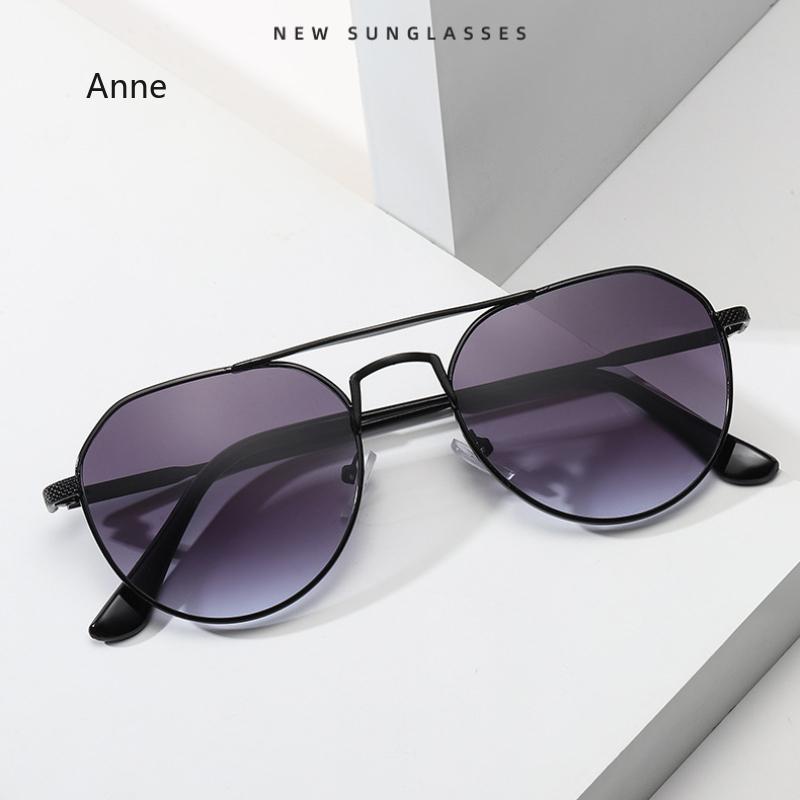 Retro Metal Frame Sunglasses for Women Men Vintage Double Bridge Unisex Shades UV400 Gafas De Sol Hombre