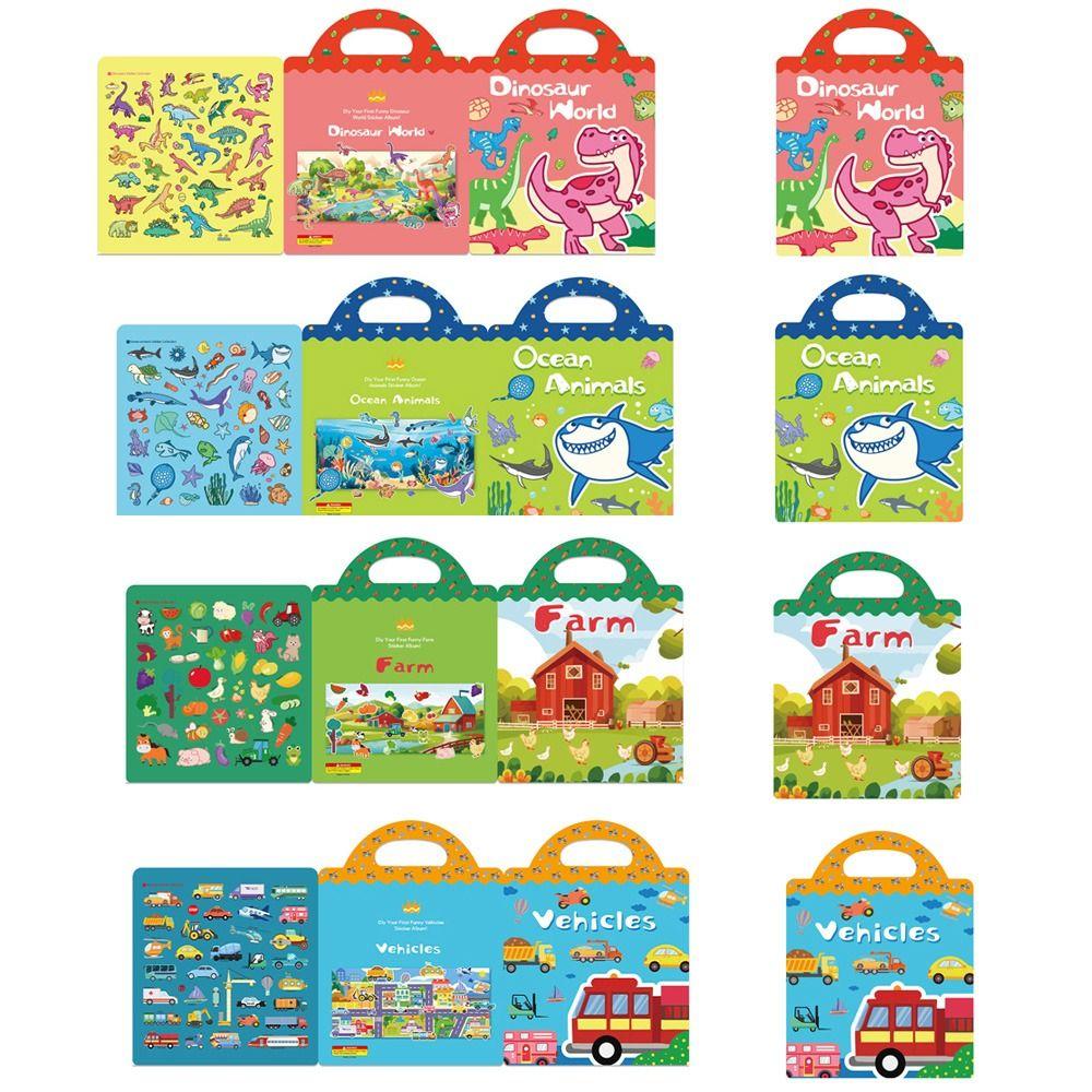 Educational Jelly Sticker Books Reusable Scene Quiet Stickers  Early Education Gifts