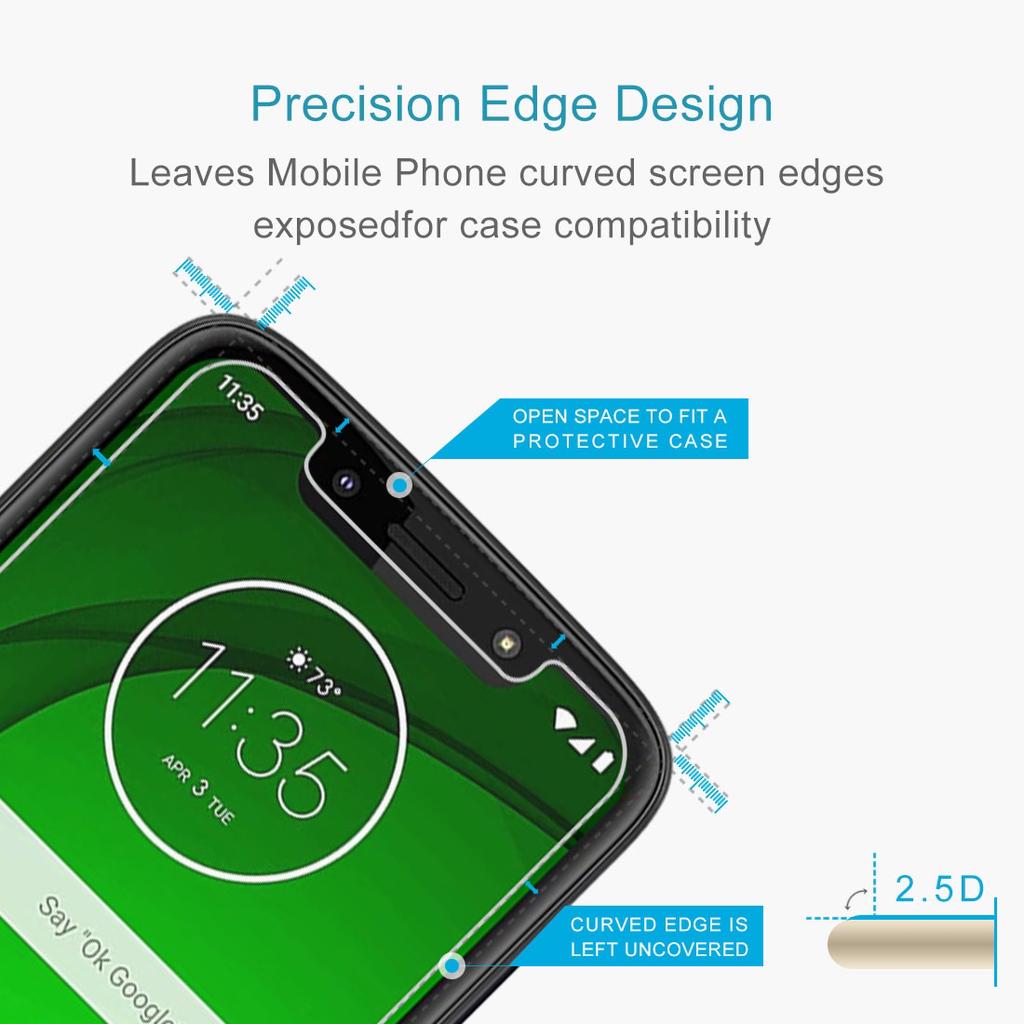 HAIJUN Phone Screen Film 100 PCS 0.26mm 9H 2.5D Tempered Glass Film for Motorola Moto G6 Plus Anti-Scratch Tempered Glass