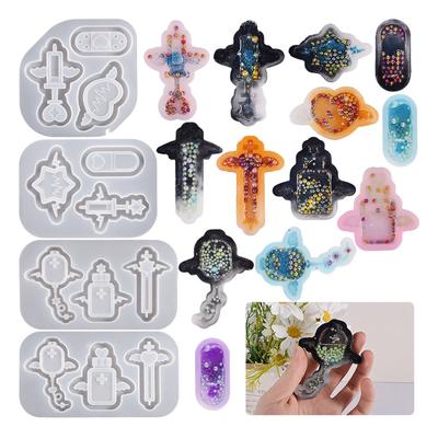 Clear Quicksands Syringe Silicone Molds Shaker Oil UV Resin Epoxy Keychain Mold For DIY Pendant Jewelry Making