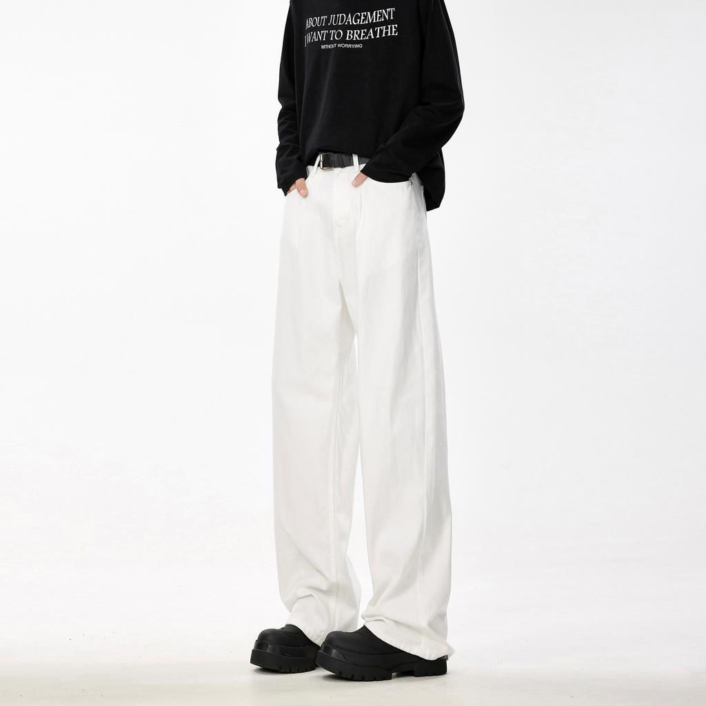JYL Men's Wide-Leg Jeans American Vintage Niche Wasteland Slim Cleanfit Denim Pants