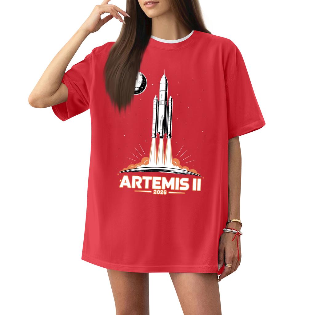 Women's Casual Printed T-Shirt Round Neck Pullover Short Sleeve Top
