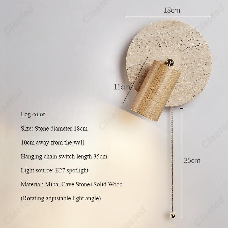 New LED Yellow Cave Stone Wall Lamp with Switch Rotatable Living Room Corridor Study Bedroom Wall Background Light Lighting