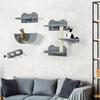 4PCs Wall-Mounted Cat Shelves w/ Scratching Post, Hammock, Nest - Grey