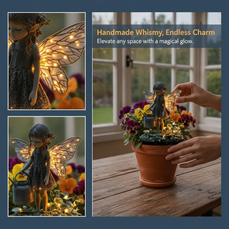 1Pc Elf Girl Watering Theme Garden Decoration Pile Outdoor Decoration Courtyard Decoration Festival Party Decoration Gift
