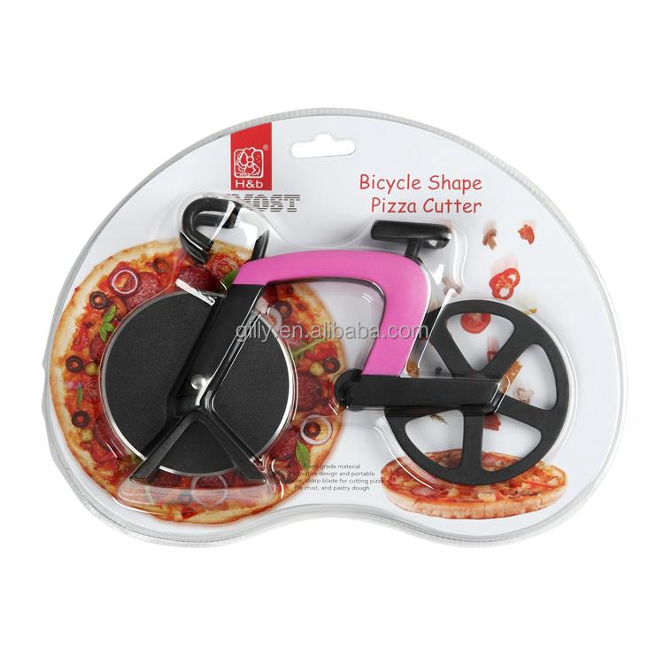 3pcs Pack Pizza Cutter Bicycle Pizza Slicer Knife Gift Dual Stainless Steel Cutting Wheels with Stand New Kitchen Gadgets Tool красный
