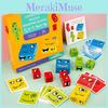 Face Changing Colorful Cube Blocks Kids Wooden Toy Logical Think Train Educate