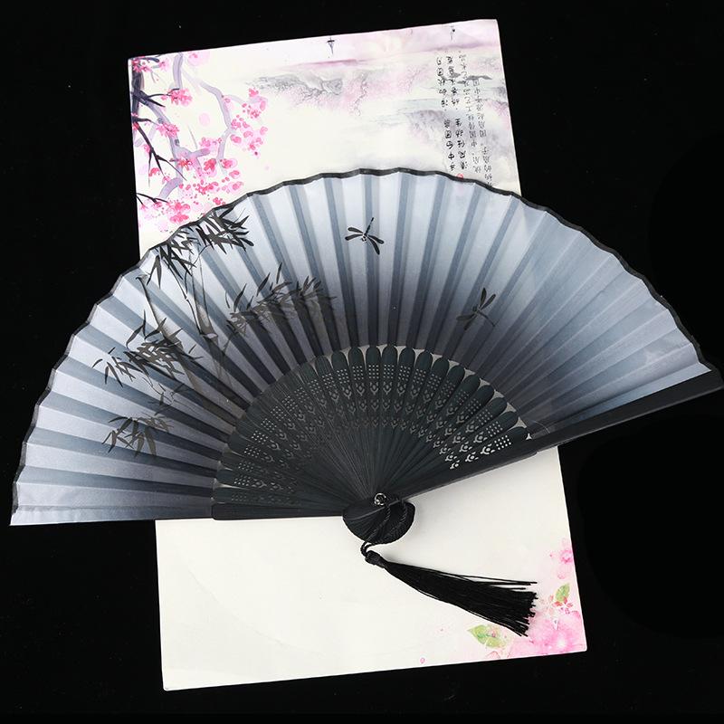 Vintage Style Silk Chinese Folding Fan Japanese Pattern Art Craft Gift Home Decoration Ornaments party Dance Hand Fan gift