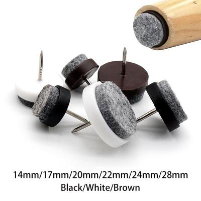 Nail-on Felt Pads, 50 Pcs Round Felt Furniture Sliders Pads Heavy Duty Floor Protectors for Wooden Chair Sofa Table Leg Feet