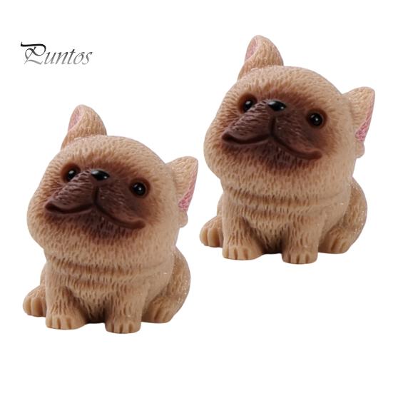 Mini Resin Animal Figurines 2Pcs Dog Figurines, Cute Puppy Miniature Figures, Small Micro Landscape Accessories Ornaments for Landscape, DIY