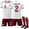 2026 FIFA Fussball-Weltmeisterschaft Spanien Auswärts #2 CARVAJAL Sport Trainings Trikot Set mit Socken Jugendliche Kinder Erwachsene Fussballtrikots