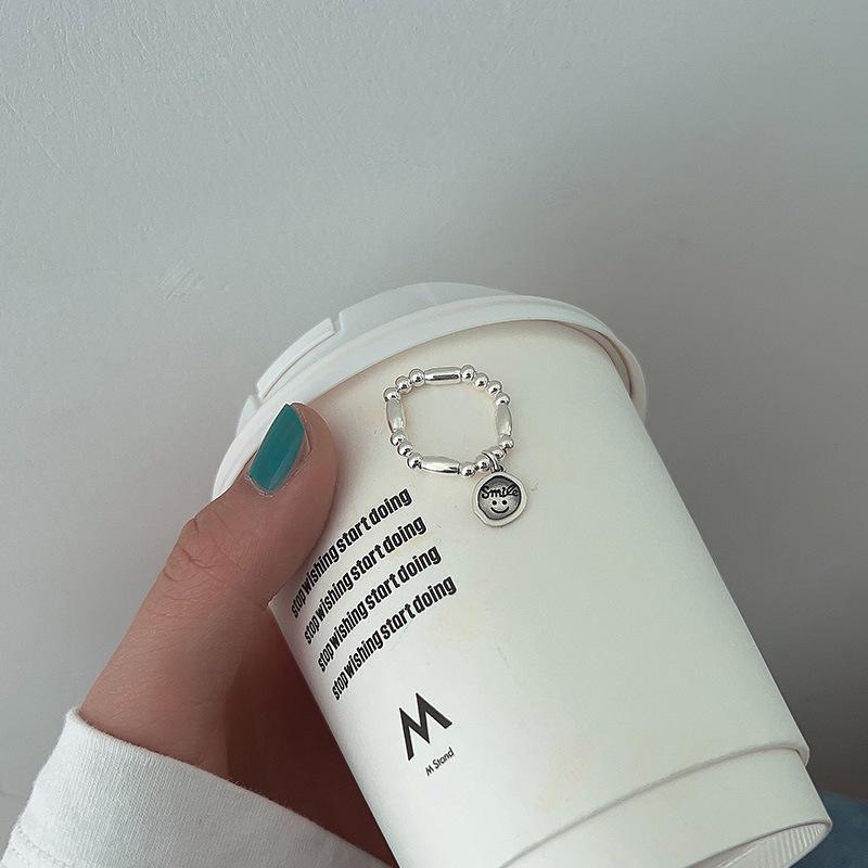 Letter brand love ring female personality design ins elastic rope ring geometric ring female