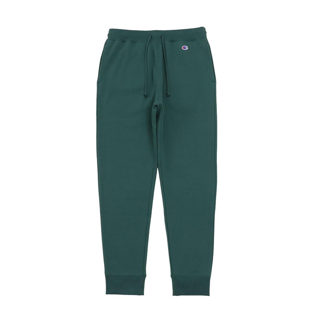 Champion Cotton USA Long Pants with Deep Men's One-Point Logo, Green, C3-W201/C3-W201Z