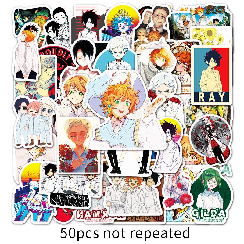 50 Anime Promised Neverland Graffiti Stickers for Suitcases and DIY Projects