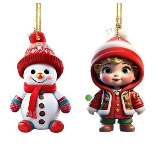 Kalėdiniai papuošimai Animacinis Sniego senis/Kalėdų Senelis Kalėdinės eglutės pakabinamas papuošimas Šventinė akrilinė dekoracija Kalėdoms, Valentino dienai, žiemos vakarėlio reikmenys