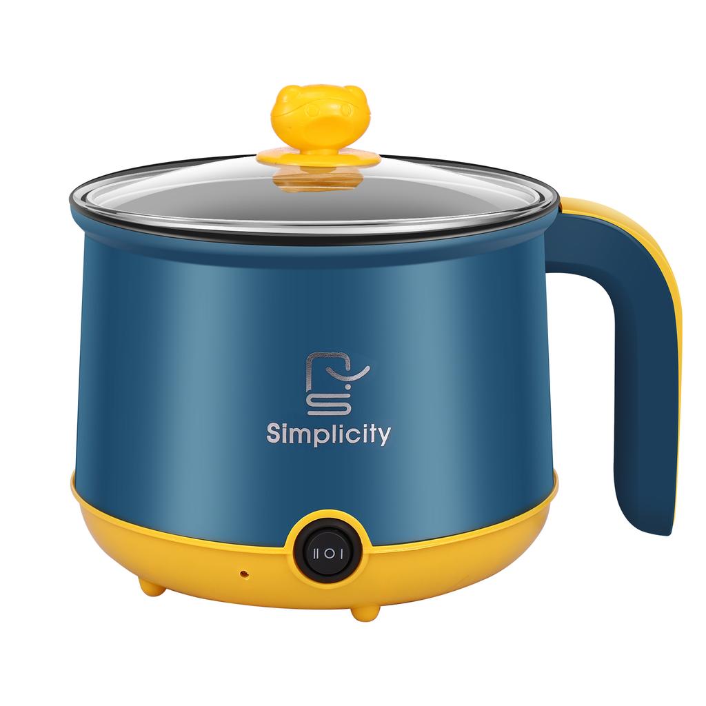 1.8ML Elektrischer Hot Pot Multifunktionaler Elektrischer Kochtopf mit Griff Antihaft Mini Dämpftöpfe für Heimküchenzubehör