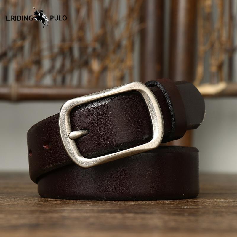 Koreanischer Modetrend Gürtel Herren und Damen Echtes Leder Oberste Schicht Rindsleder Schlichter Lässiger Vielseitiger Gürtel