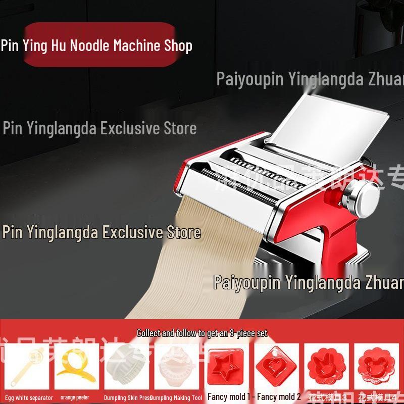 Compact Multifunctional Noodle & Dumpling Maker - Manual Dough Roller & Automatic Wonton Skin Machine