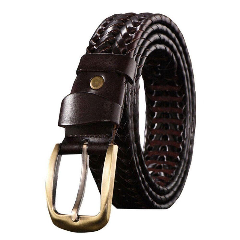 Wide Male Genuine Leather Belt Retro Jeans Waistband Classic Men Weave Belt  Party